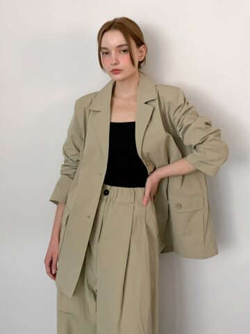 아웃 포켓 나일론 싱글 자켓 (2colors)