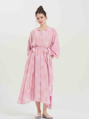 Siena Paisley Bloom Boho Dress - PINK