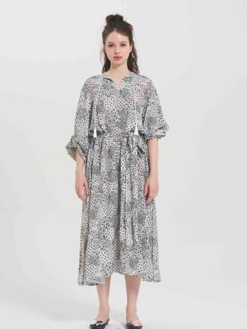 Siena Paisley Bloom Boho Dress - WHITE