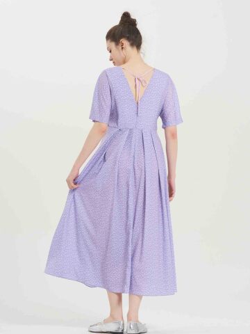 Celine Soft Pleat Dress - LAVENDER