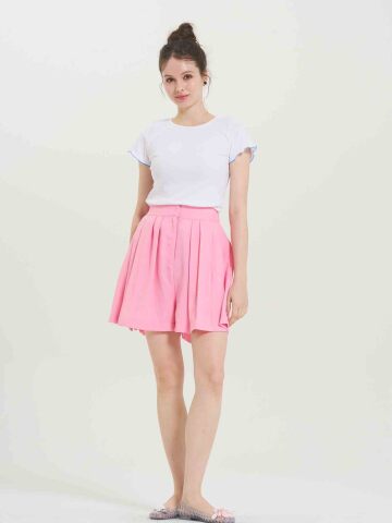 Mila Pleat Shorts - PINK
