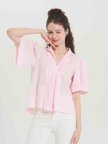 Camille Muse Pleat Blouse - PINK (예약발송 : 4월 13일 ~)