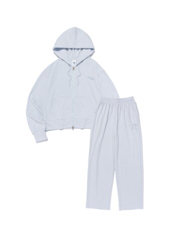 러블리 그래픽 후드집업 트레이닝 셋업 (스카이블루)