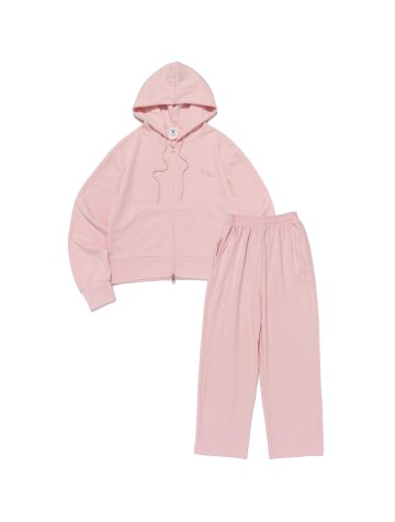 러블리 그래픽 후드집업 트레이닝 셋업 (핑크)