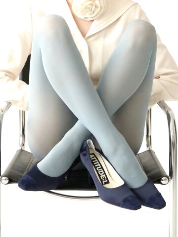 MUTE_dark navy 워킹이 편한 두가지소재의 스퀘어토 하이힐