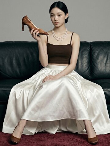 MUTE_terracotta 워킹이 편한 두가지소재의 스퀘어토 하이힐