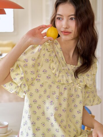 플리티 반팔 투피스 레몬 (40수)