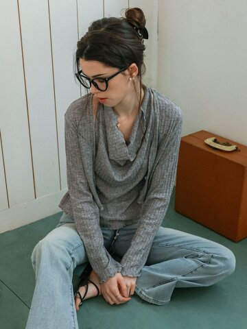 DD_Sleeveless drape top and cardigan knit set_2color