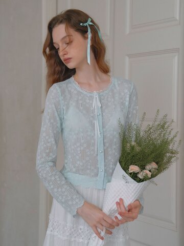 LB_Soft sheer pearl button cardigan