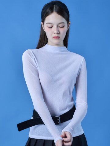 시스루 여리 루즈핏 반목 긴팔 티셔츠 이너 [2colors] 625