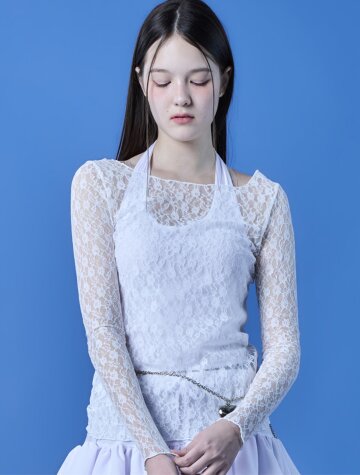 시스루 링클 레이스 긴팔 티셔츠 이너 [3colors] 619