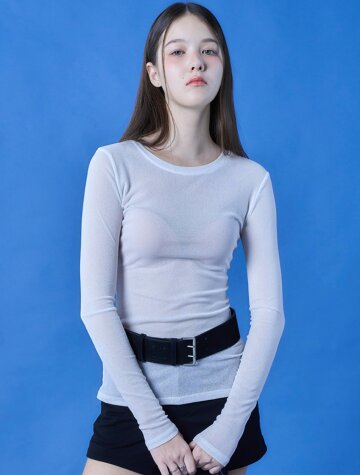 롱기장 시스루 레이어드 무지 긴팔 티셔츠 이너 [3colors] 618