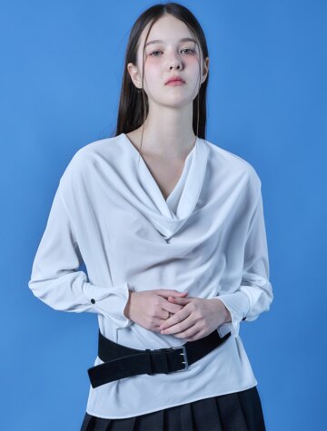 드레이프 라운드넥 루즈핏 소매 셔링 긴팔티셔츠 [3colors] 블라우스 ver. 602