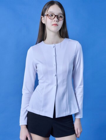 미디 클래식 버튼 슬림핏 라운드 긴팔셔츠 [3colors] 하객룩 데이트룩 ver.