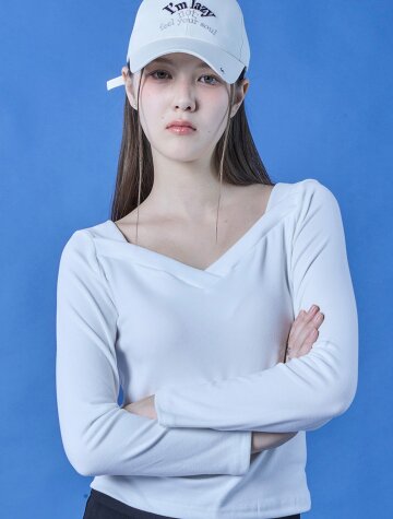 베이직 순면 브이넥 무지 긴팔티셔츠 이너 [WHITE] KGL.