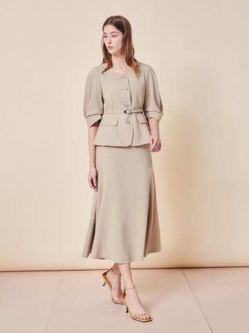 시그니처 체인 머메이드 미디 스커트 