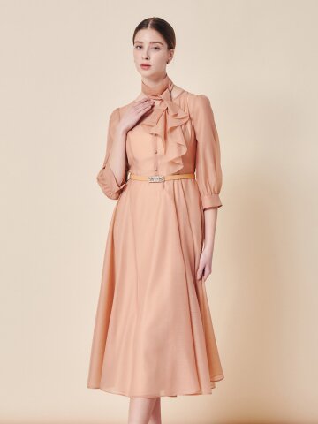 에어리 시어 드레이프 타이 드레스 