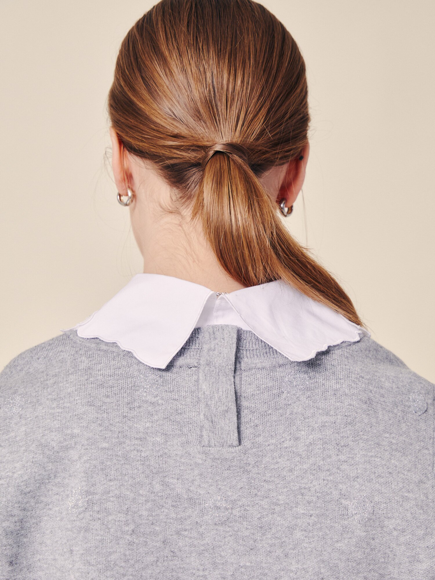 소프트 토널 도트 니트 풀오버 (GREY)