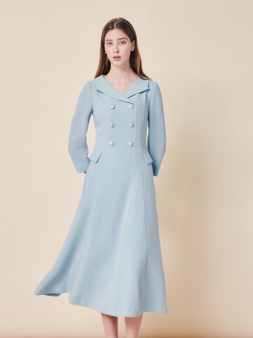 컨투어 테일러드 더블 버튼 원피스 