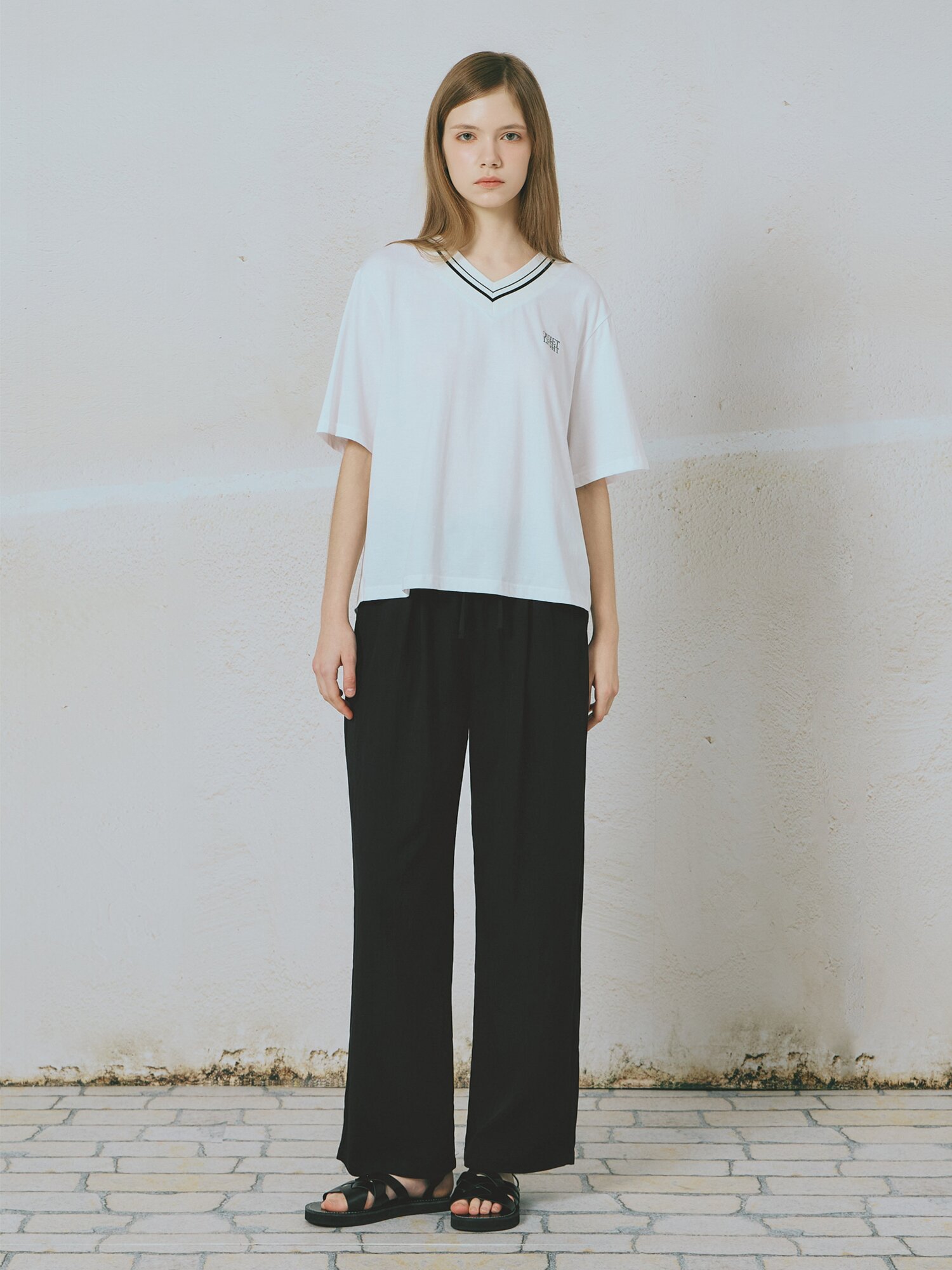 크링클 밴딩 슬랙스 팬츠 (BLACK)