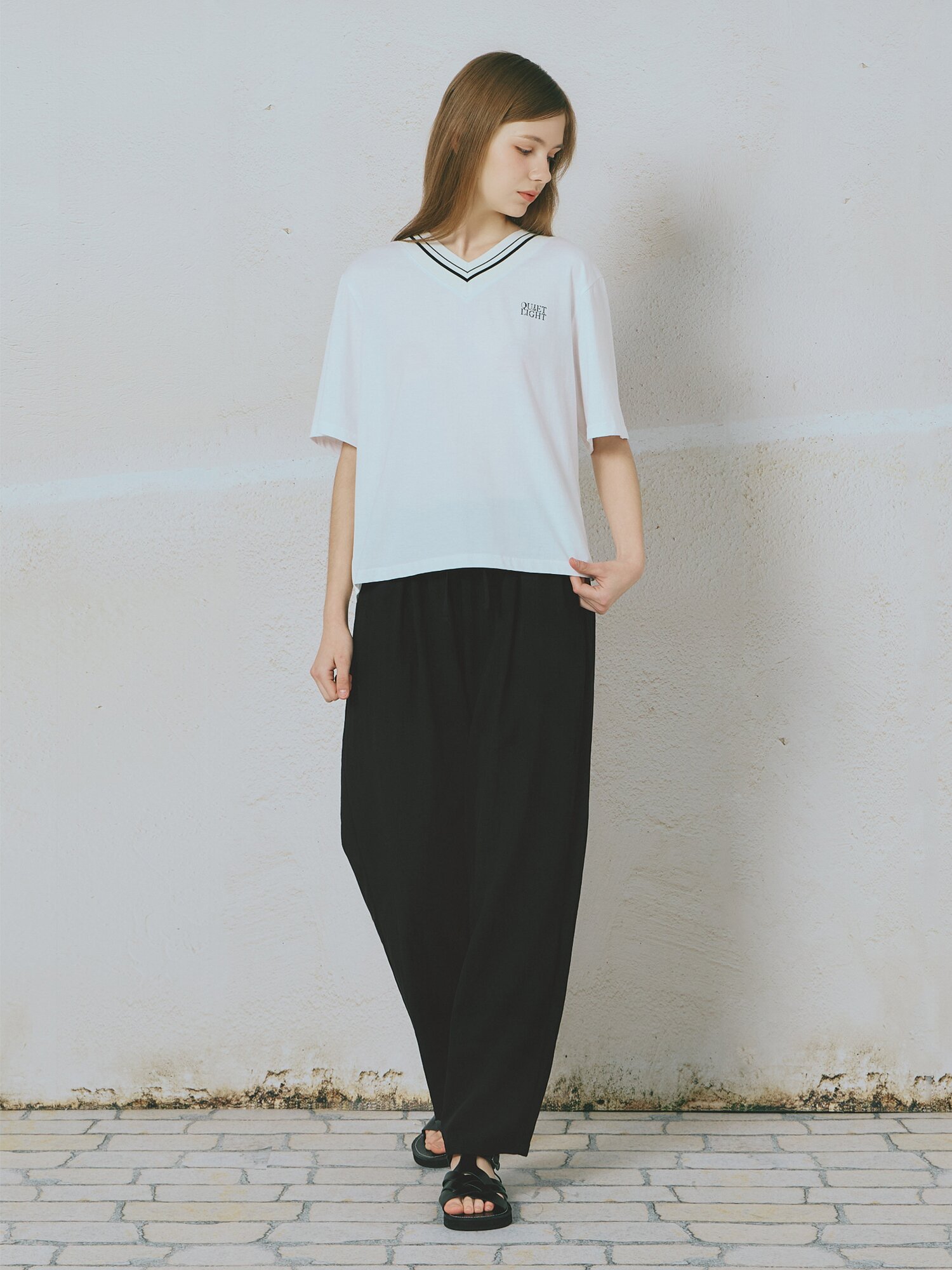 크링클 밴딩 슬랙스 팬츠 (BLACK)