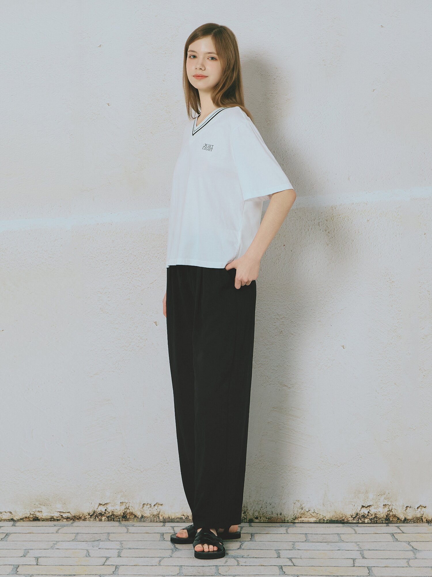 크링클 밴딩 슬랙스 팬츠 (BLACK)