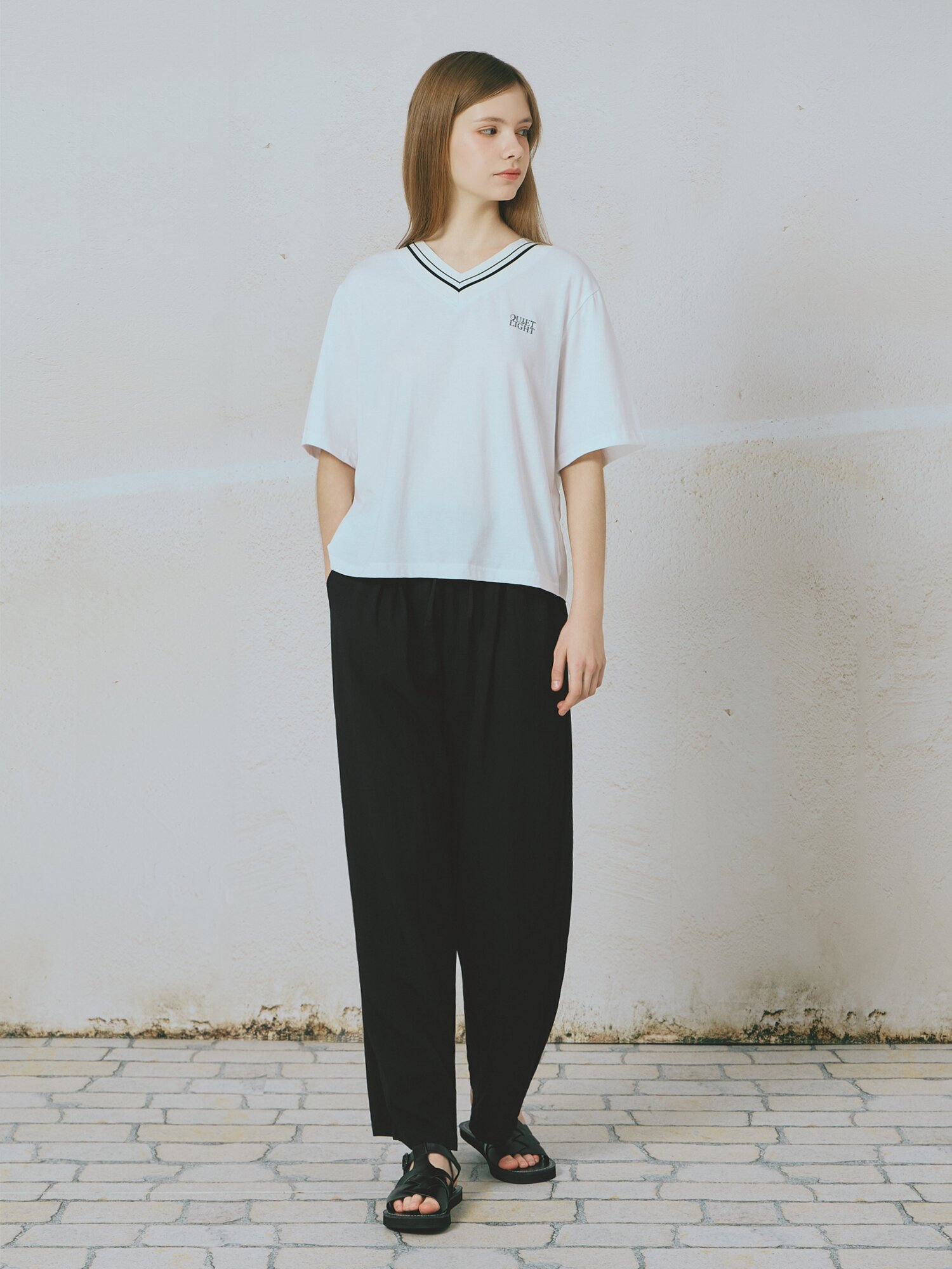 크링클 밴딩 슬랙스 팬츠 (BLACK)