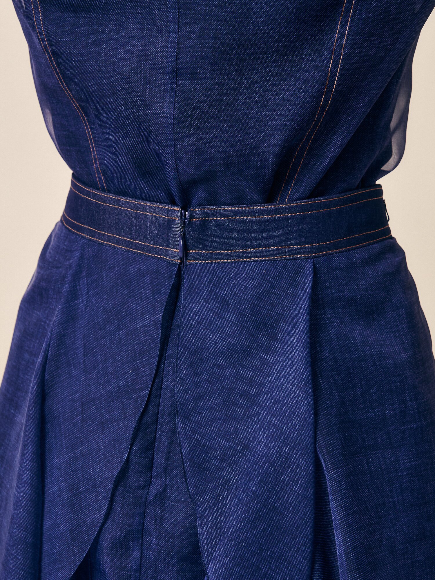 데님 시어 티어드 롱 스커트 (INDIGO)