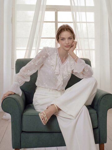 벨티드 더블 턱 와이드 슬랙스 