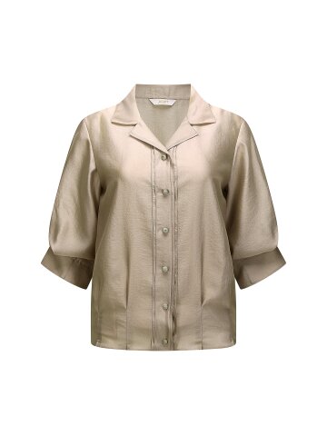 턱 오픈 칼라 블라우스 +이너 세트 