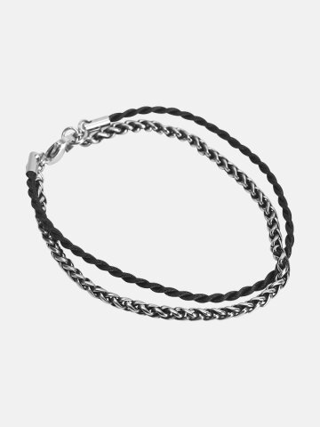 꽈배기 끈 레이어드 패션 체인 팔찌 SIDA224