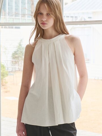 Halter linen sleeveless top_2 Colors