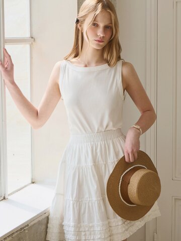 Boat neck sleeveless top_5 Colors