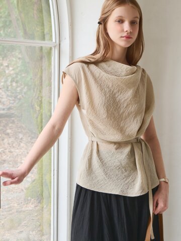 Drape sleeveless top_2 Colors