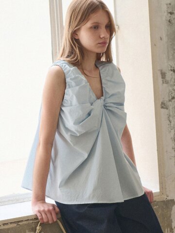 Bloom twist blouse - Sky blue