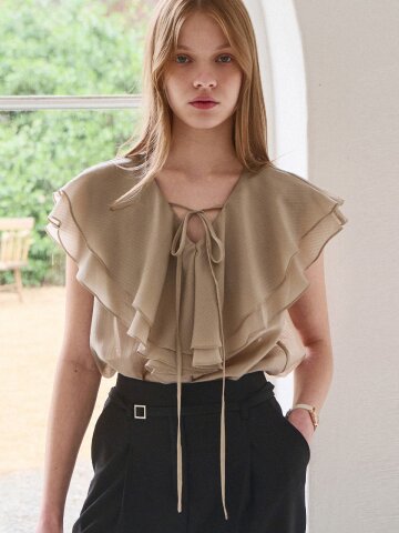 Veil frill blouse_2 Colors