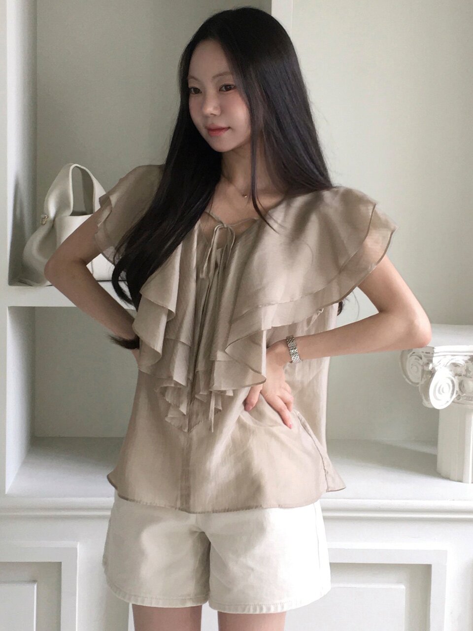 [6차][성경 PICK] Veil frill blouse_3 Colors
