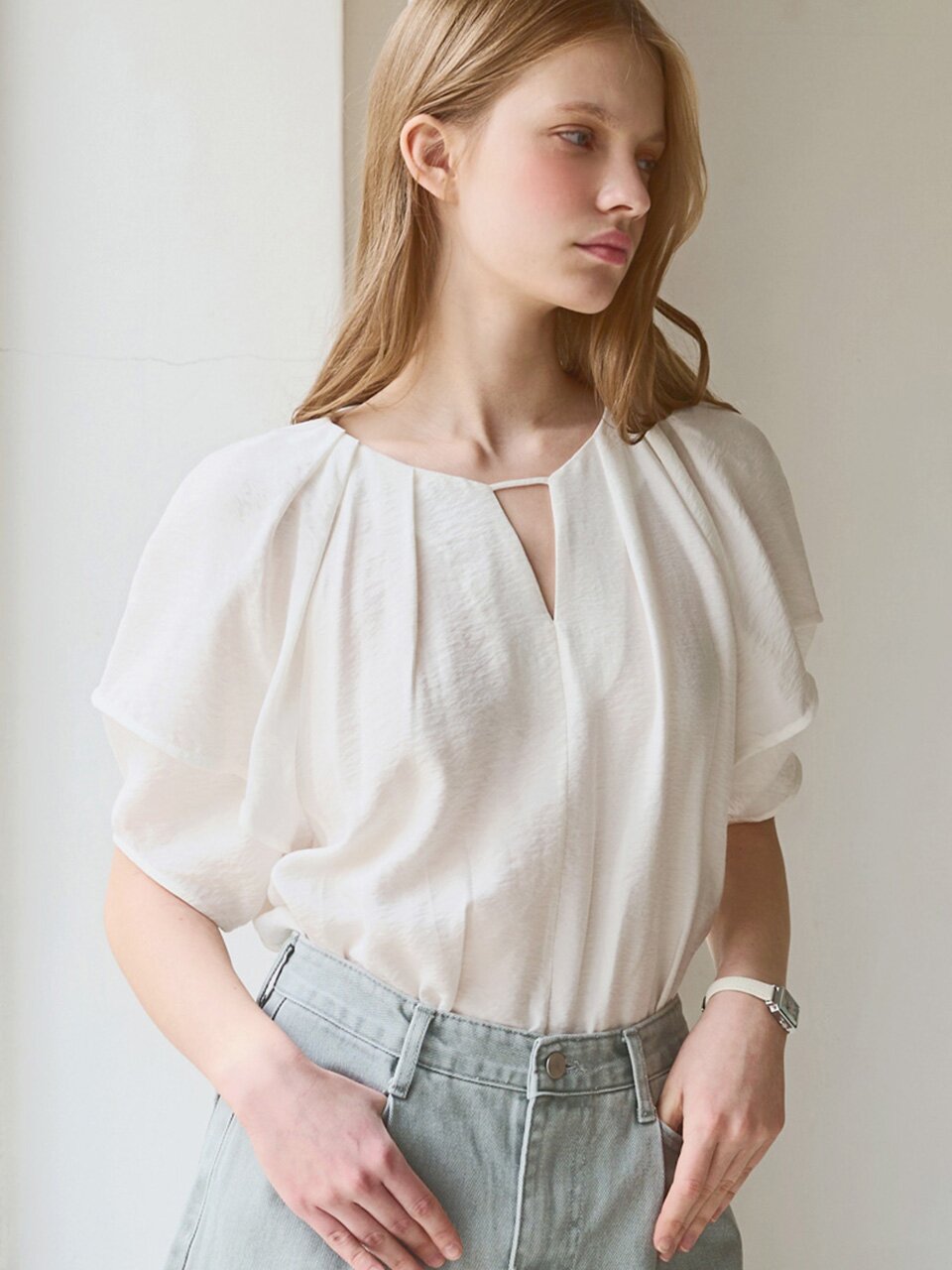 [5차] Tuck detail blouse_2 Colors