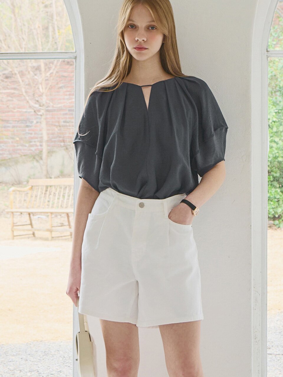 [5차] Tuck detail blouse_2 Colors