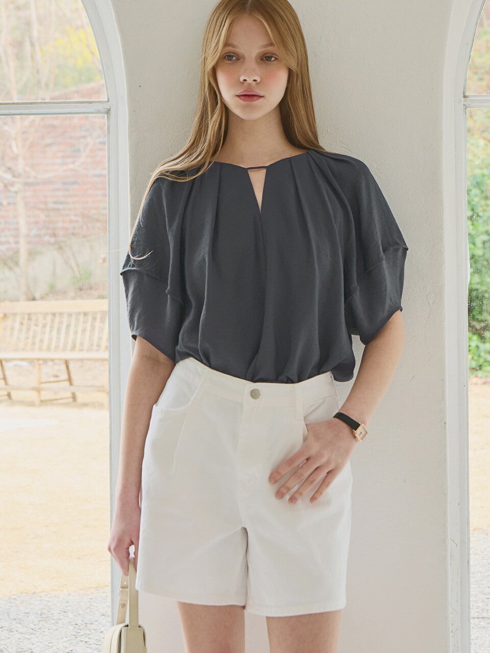 [5차] Tuck detail blouse_2 Colors