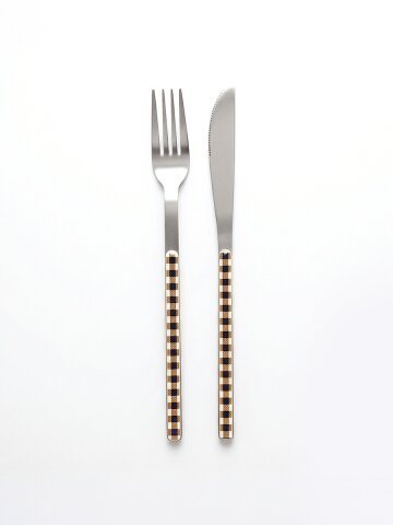 [디너 1인세트] 보겐 베라 체크 커트러리 디너포크1p + 디너나이프1p