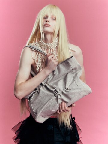 이에이에 미미 쇼퍼백 그레이 데님 
