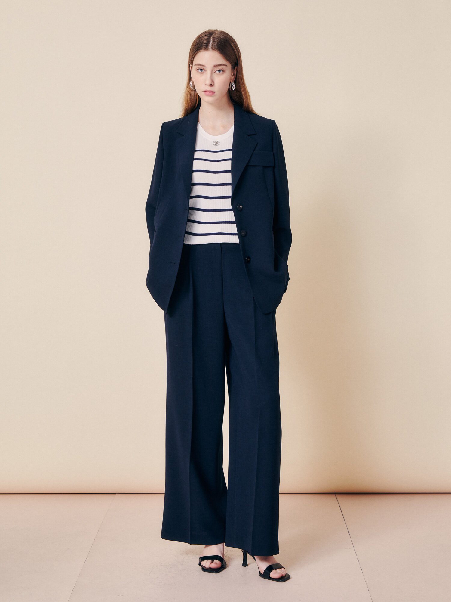 세미 릴렉스 테일러드 싱글 재킷 (DARK NAVY)