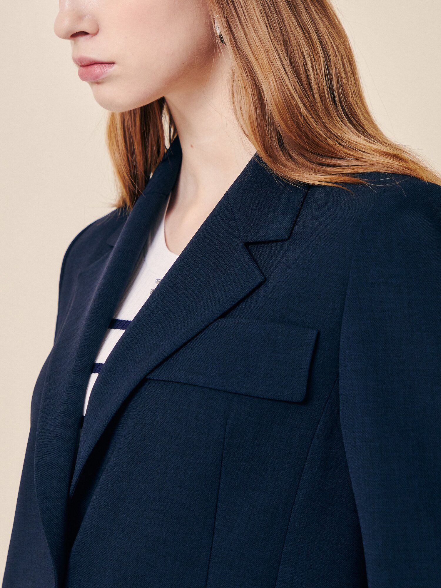 세미 릴렉스 테일러드 싱글 재킷 (DARK NAVY)