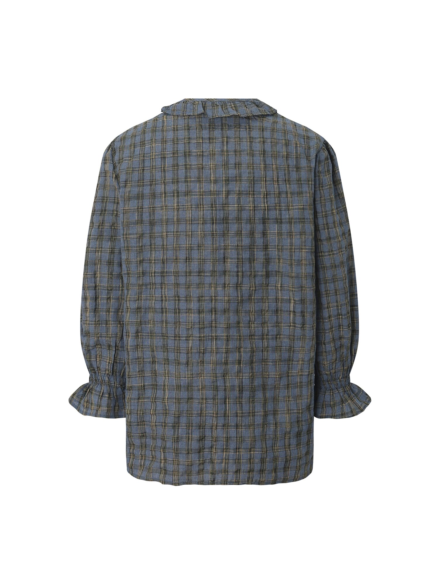 프릴 셔츠 블라우스 (BLUE)