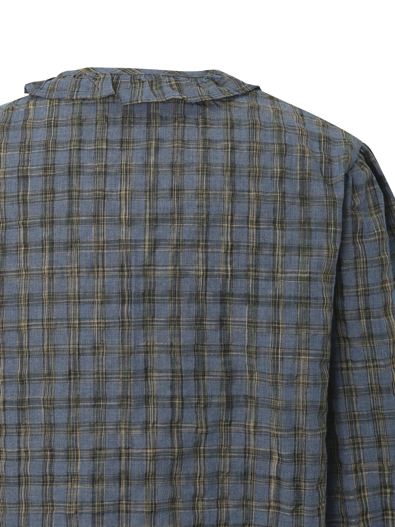 프릴 셔츠 블라우스 (BLUE)