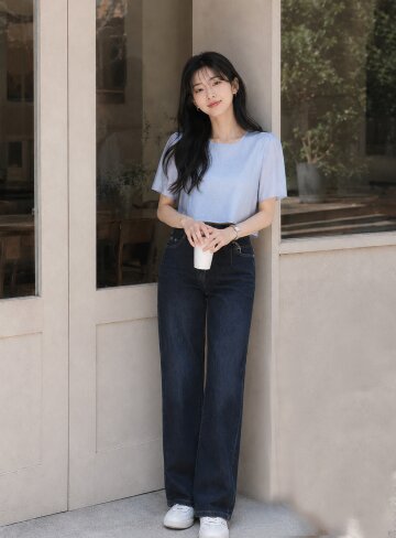 히든 밴딩 레귤러핏 데님팬츠 