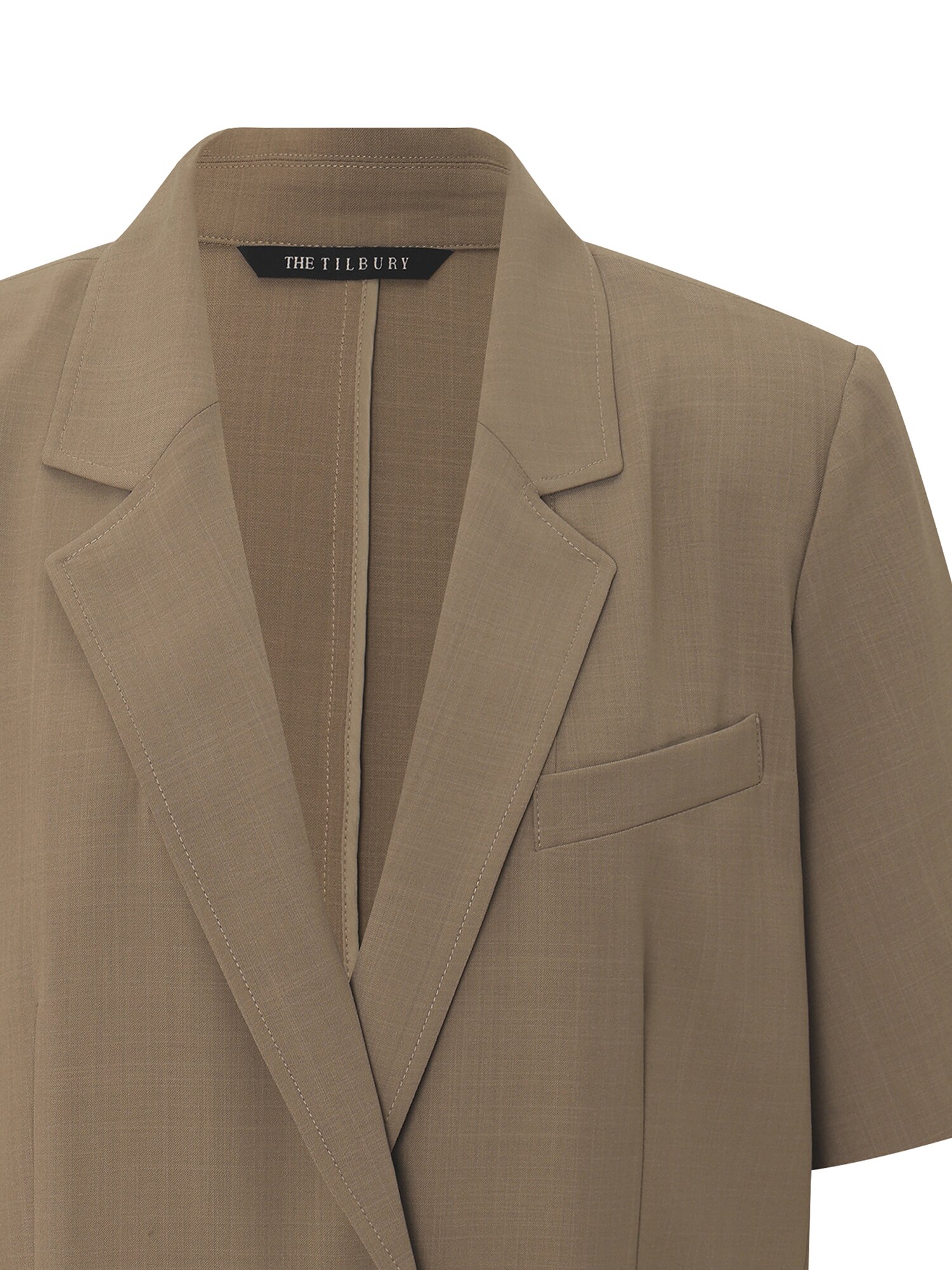 포켓 원 버튼 하프 슬리브 재킷 (BEIGE)