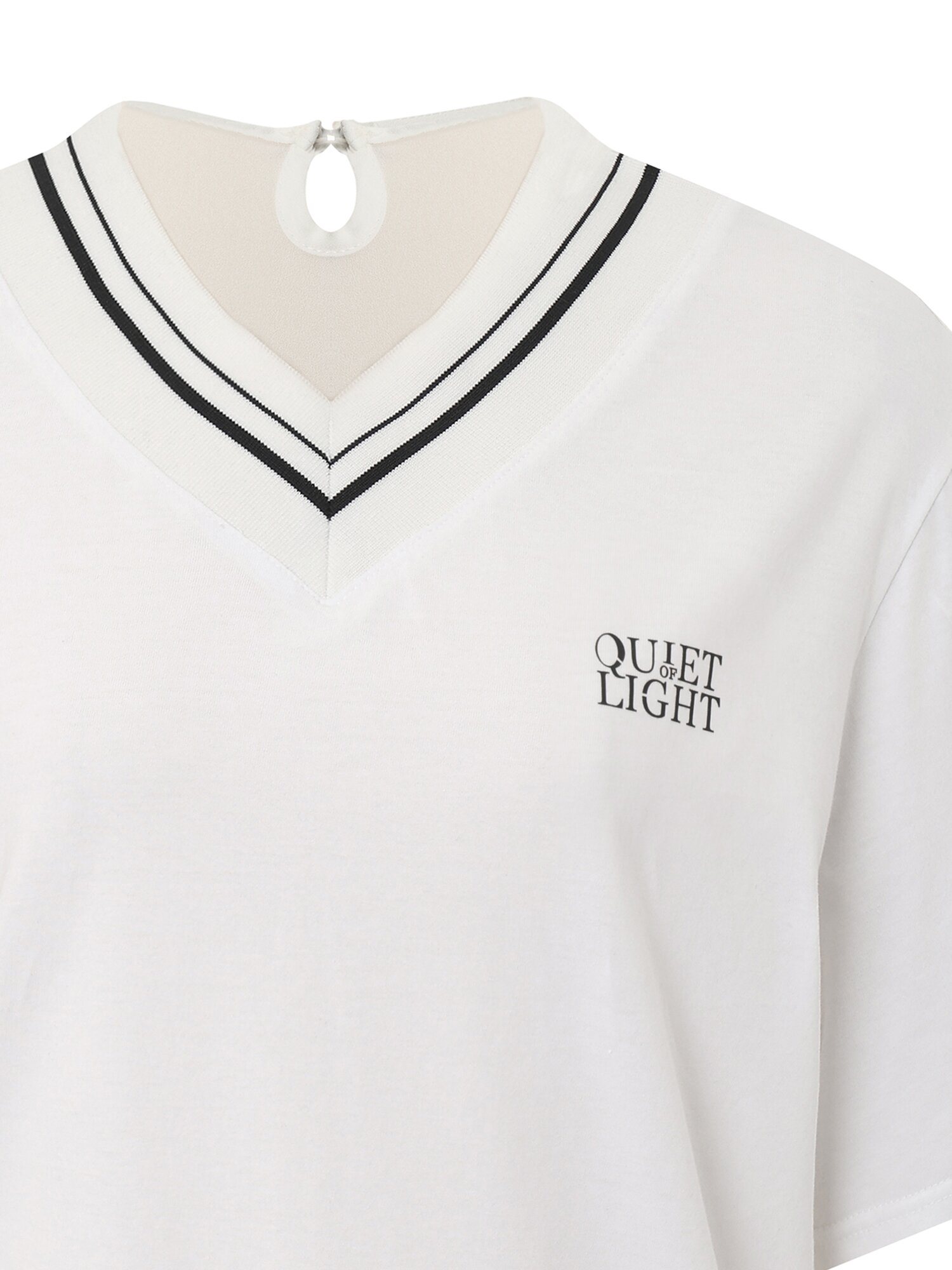 브이넥 블라우스형 티셔츠 (WHITE)