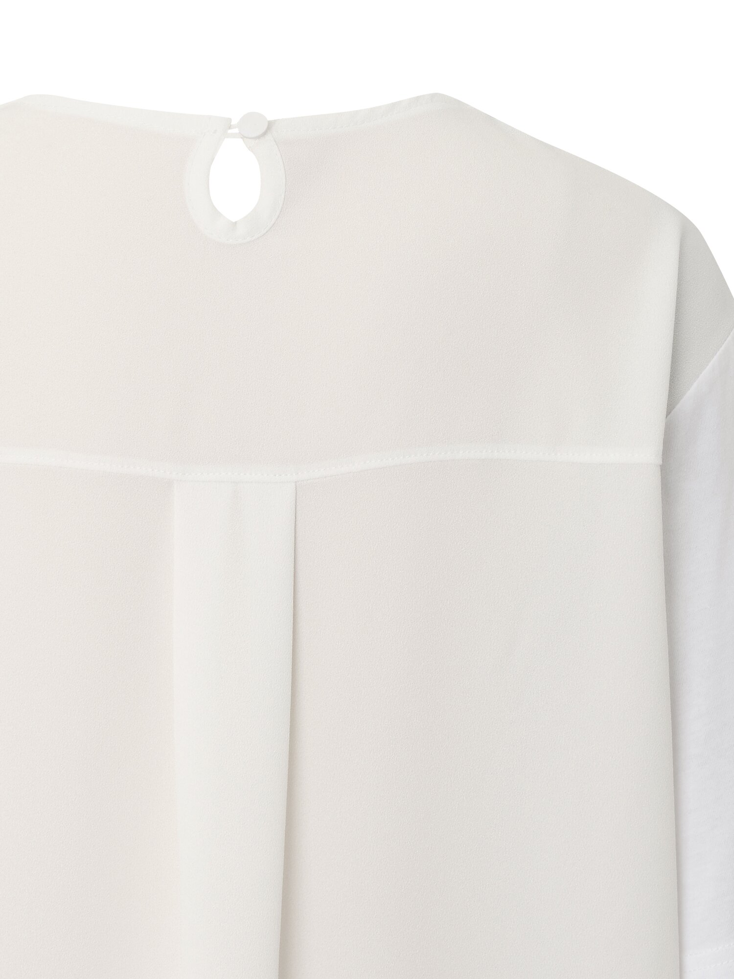 브이넥 블라우스형 티셔츠 (WHITE)